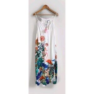 Anthropologie Postmark Maxi Dress Women XS White Flamingo Halter Top Tassel NWT